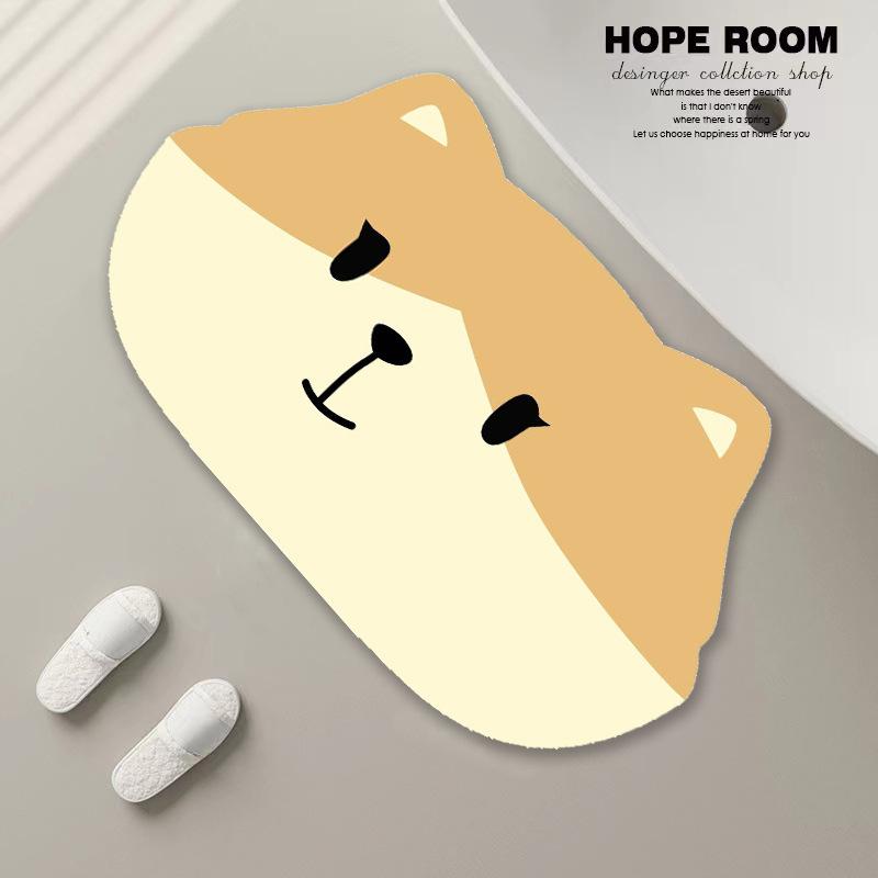 

Мультяшный милый коврик из диатомовой грязи для туалета, нескользящий коврик для ванной комнаты, впитывающий быстросохнущий коврик 40*60cm