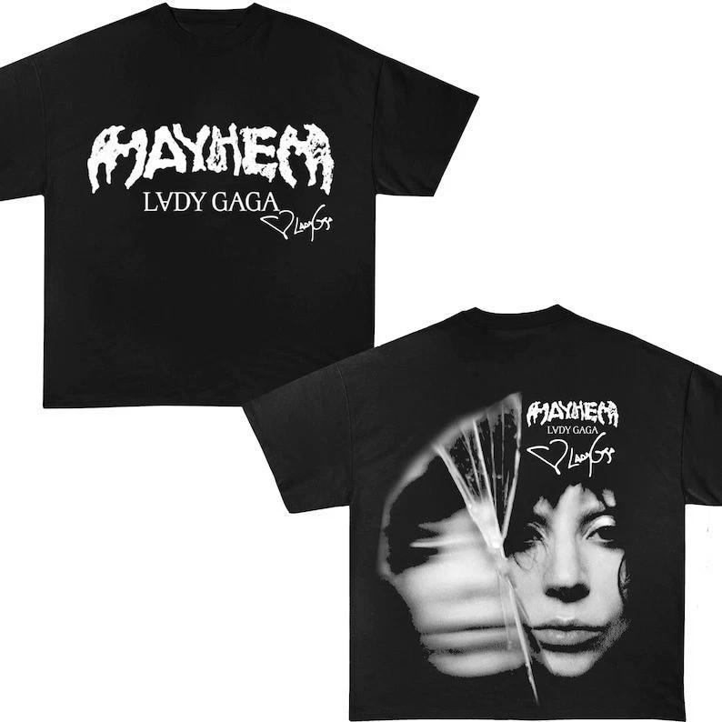 HEISS Lady Gaga The Mayhem Ball Tour 2025 Kurzarm 2-seitiges T-Shirt KV40641