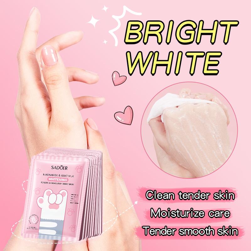 Kattklo Handmask SADOER Niacinamid Whitening Återfuktande Fuktgivande Återfuktande Handskar