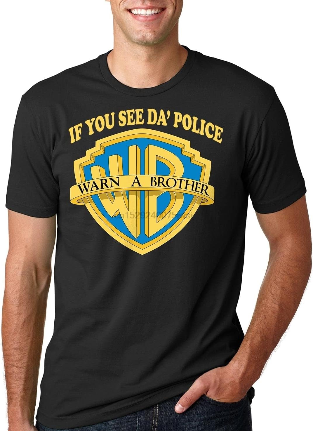 If You See The Police Worn o Brother T-Shirt Funny Tee Shirt 4XL чёрный