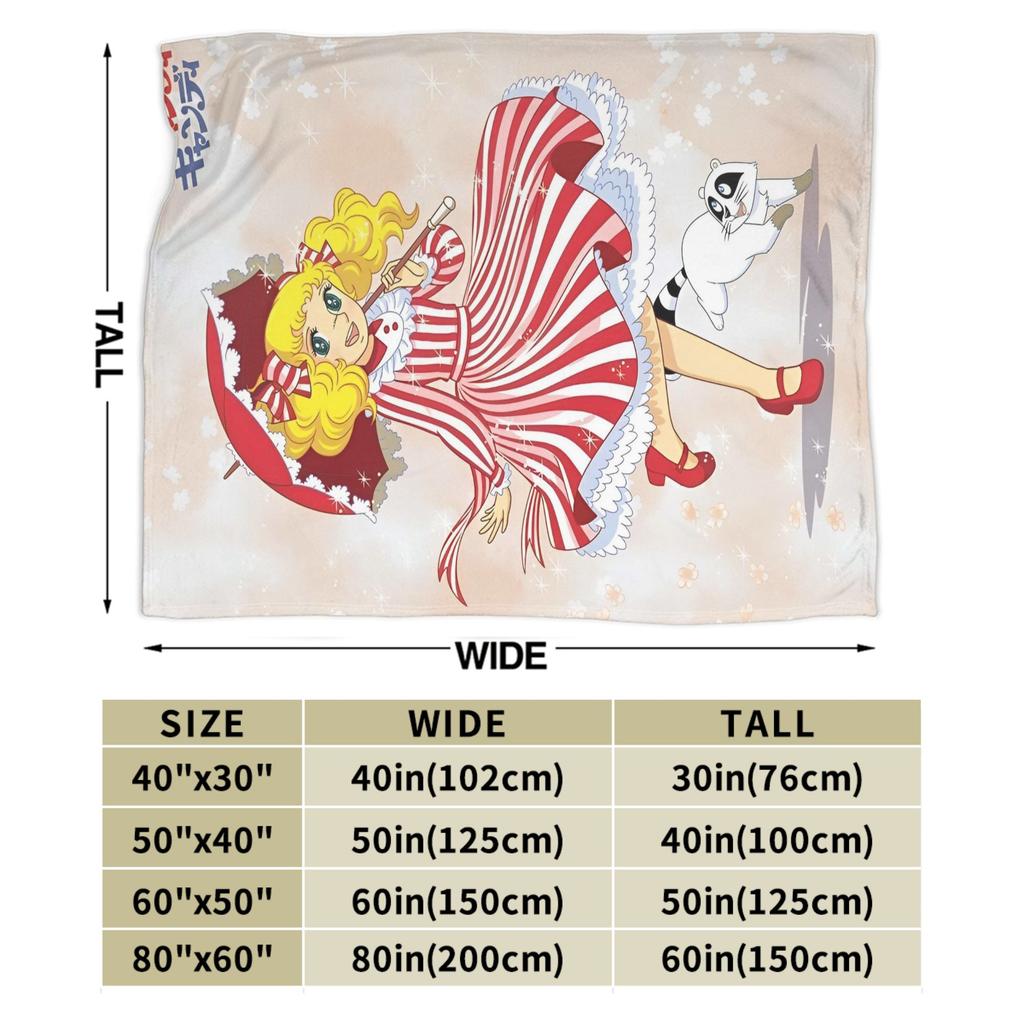 Candy Candy  Fleece Blanket Romance Anime Manga  Funny Throw Blanket for Home Hotel Sofa  150*125cm Plush Thin Quilt
