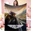 Top Gun Fighter Pilot Helmet Pattern Theme Flannel Blanket Cozy Warm Fleece Blanket For Living Room Air Conditioner Room Party Decor Great Holiday Gif