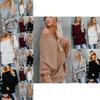 Stylish Women One Shoulder Knitted Sweater Blouse With Long Sleeves And Soft Material