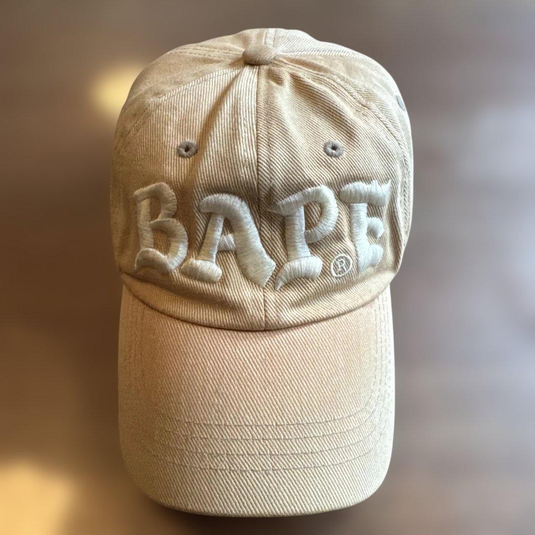 Used BAPE beige corduroy cap