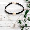 Women Vintage Punk Faux Suede Multilayer Polished Clavicle Choker Necklace Pendant