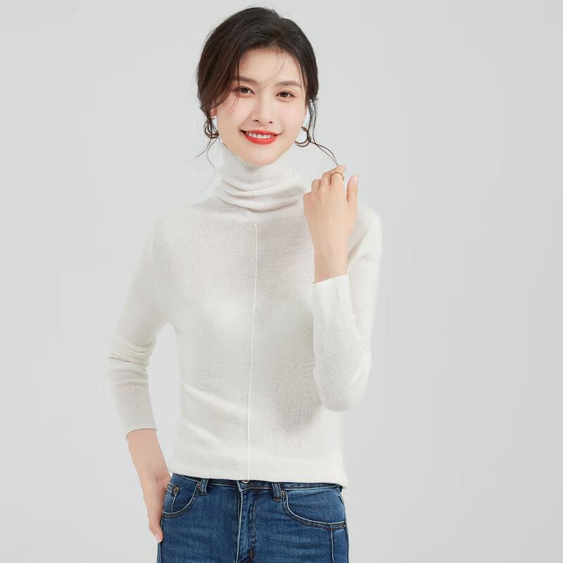 

Golden Chrysanthemum Women s Wool Silk Turtleneck Sweater M