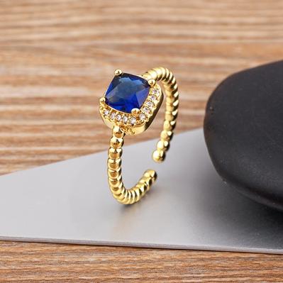 

Nidin Japanese and Korean New Style 6 Colors Cubic Zirconia Wedding Rings Romantic Bridal Marriage Fashion Jewelry Adjustable темно-синий