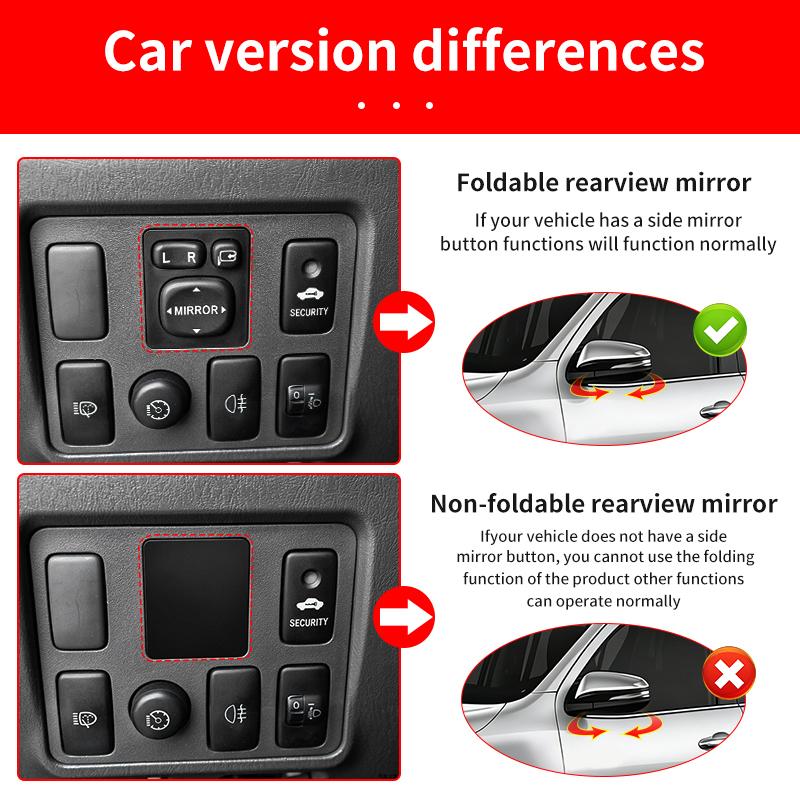 For Toyota Hilux Revo 2016-2025 One Touch Auto Fold Mirror Module Kit with Harness Plug and Play LHD RHD Upgrade Accessories