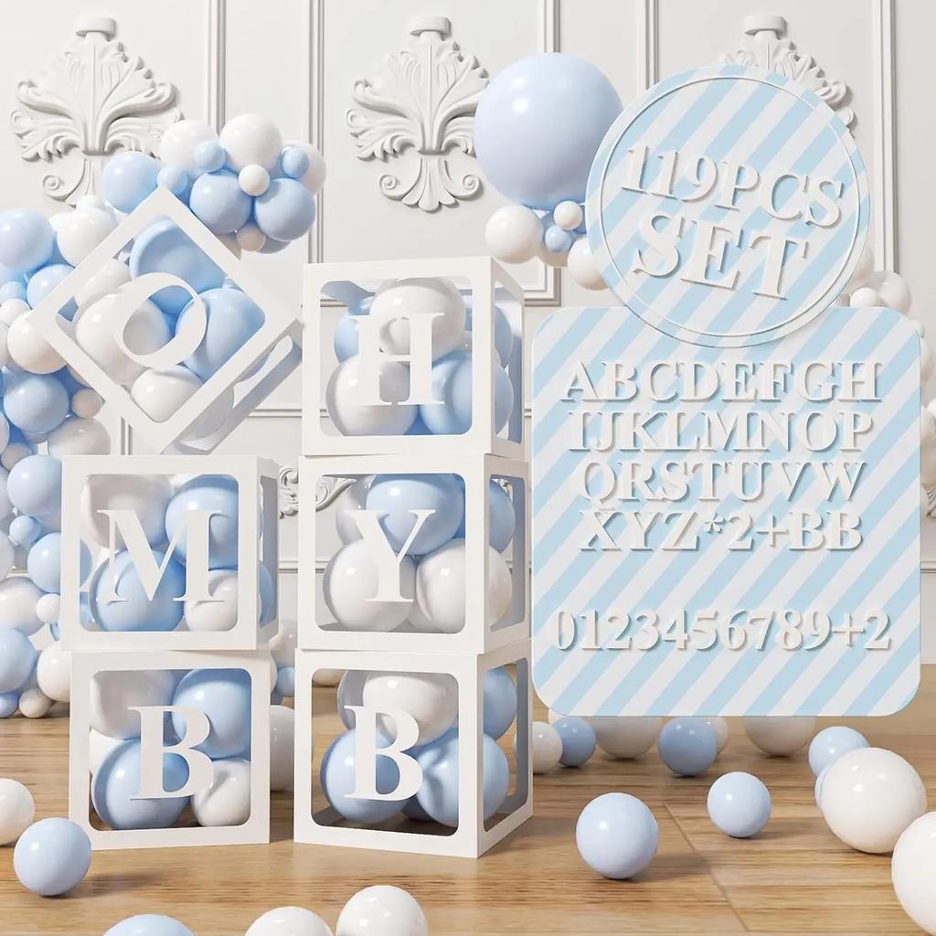 Průhledná Krabice s Písmenkovými Balónky Dekorace Všechno Nejlepší k Narozeninám Svatba Dekorace Potřeby pro Narozeninovou Oslavu dekorace svatba roztomilý