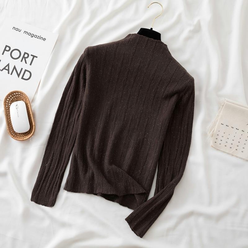 2023 Autumn Winter Knitted Pullover Fashion Sweater Women Long Sleeve Top Office Shirt Knitwear Bottoming Top Clothes 28715