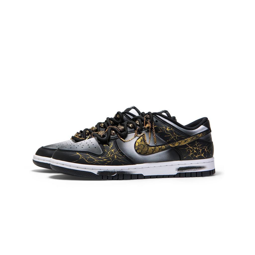 Nike Dunk Résistantes à l'usure et au glissement Basse top Chaussures de Skateboard Homme Noir Or DD1391-100(Team1517-SBOX)-Sacs d'emballage aléatoires