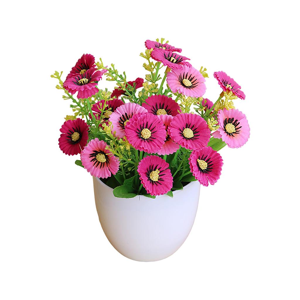 Artificial Money Chrysanthemum Plant Home Decor Faux Flower Pot Indoor Outdoor Decorative Arrangement Table Centerpiece Gift