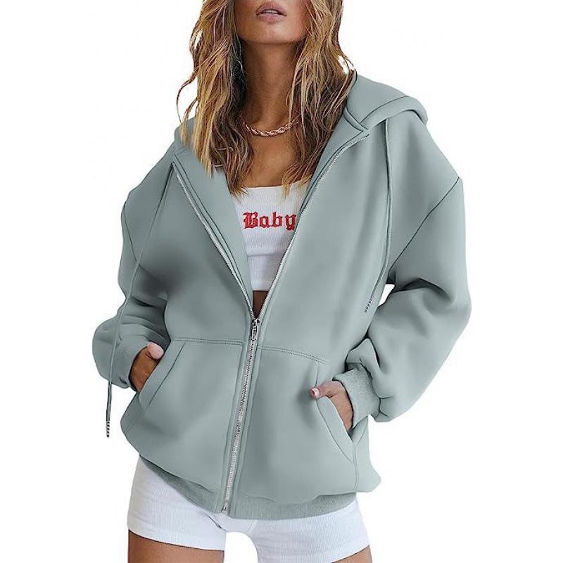 2024 Unisex Plus Velvet Hooded Sweatshirt Cardigan Zipper Windbreaker Casual Top