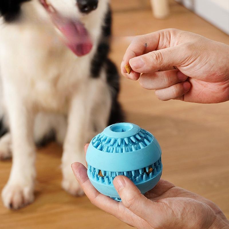 

Natural Rubber Leaked Food Medium-sized Dog Toy Ball Molar Teeth Cleaning Interactive Self-hi To Relieve Boredom Hidden Food Pet Toy Small 60 * 60 * 57mm синій