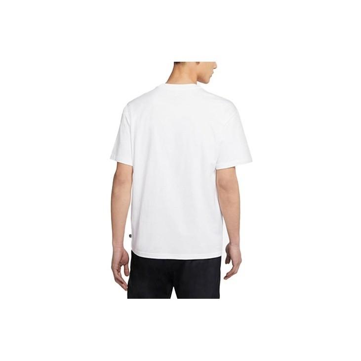 Nike Men's White Solid Loose-Fit Skateboarding Crew Neck T-Shirt