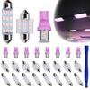 24PCS Car LED Combo Set: T10 Reading, License Plate, Interior Lights