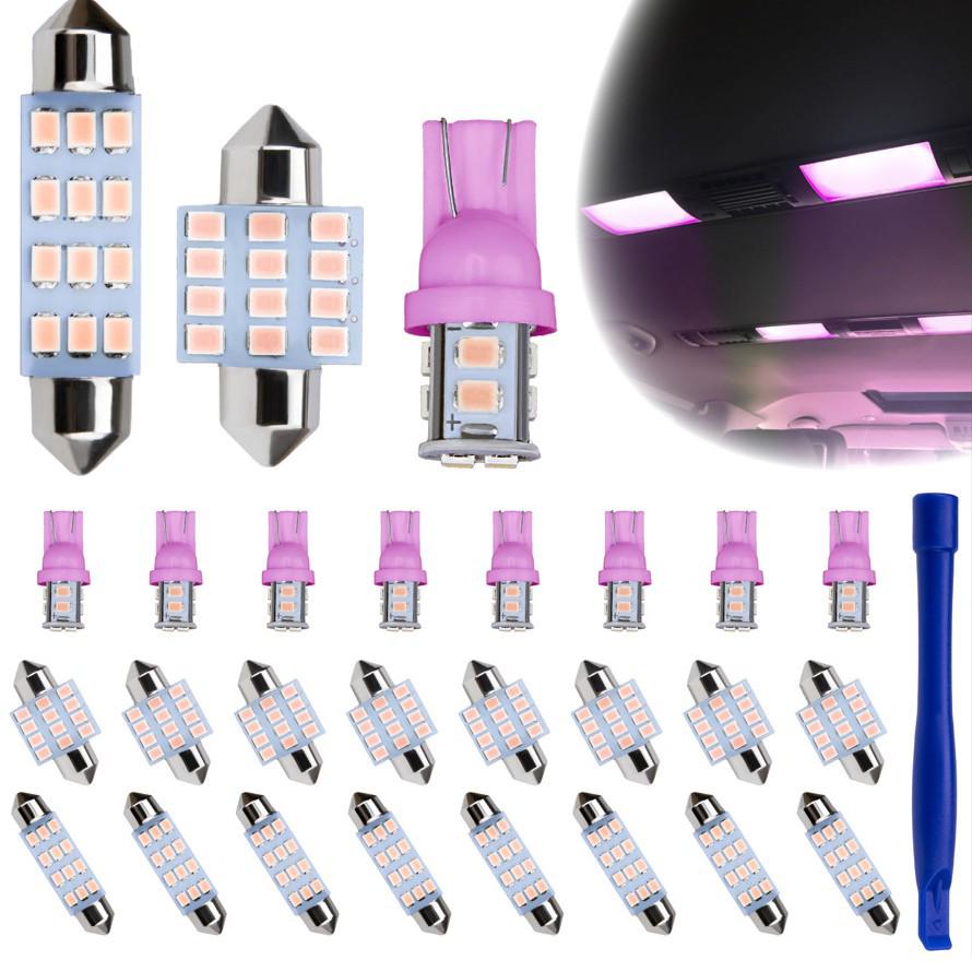 24PCS Car LED Combo Set: T10 Reading, License Plate, Interior Lights