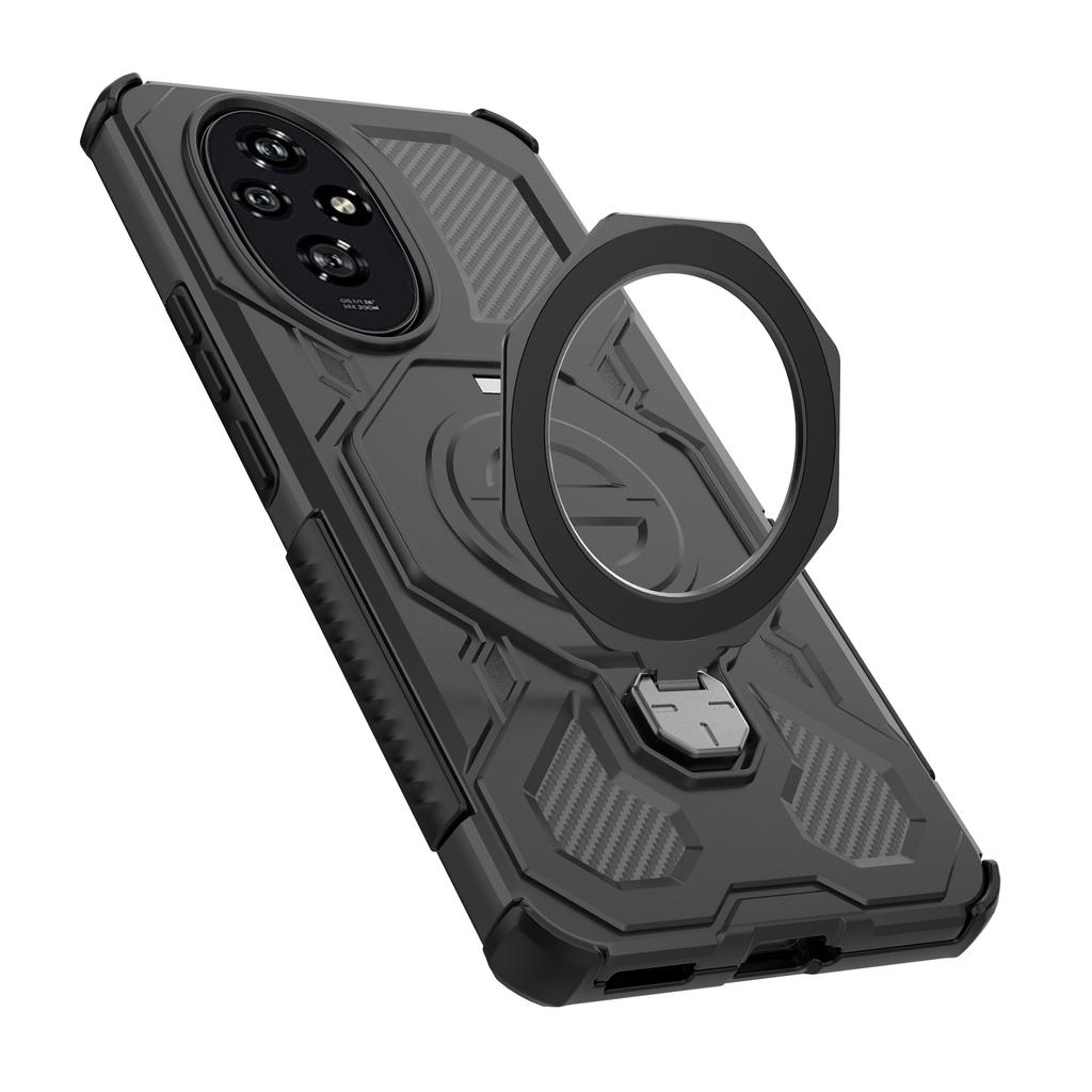 For Honor 200 5G Magnetic Case Rotating Metal Kickstand Shockproof PC+TPU Phone Back Cover