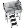 86,4 cm Hundepflege-Badebadewanne Edelstahl mit Treppe Armatur Linke Tür
