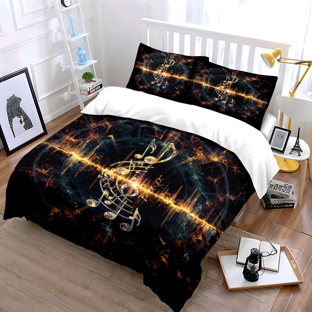 Music Decor Artwork Set Soft Comfortable Duvet Cover Bedding Set Included 1*Duvet Cover & 2*Pillowcases, Gift