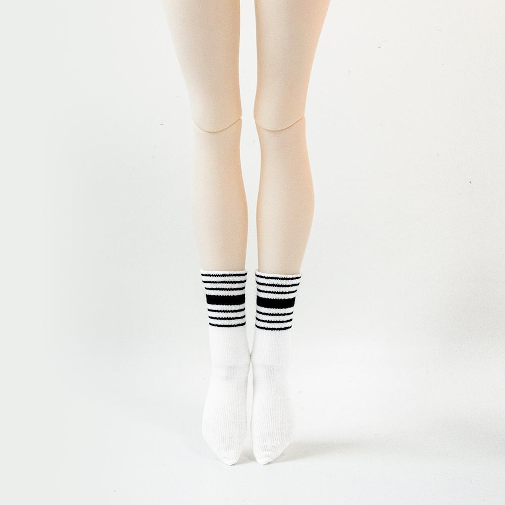 1/4 BJD Fashion Casual Knit Sports Short Socks Black White Striped Socks for 40cm SD/DD Jointed Doll Accessories