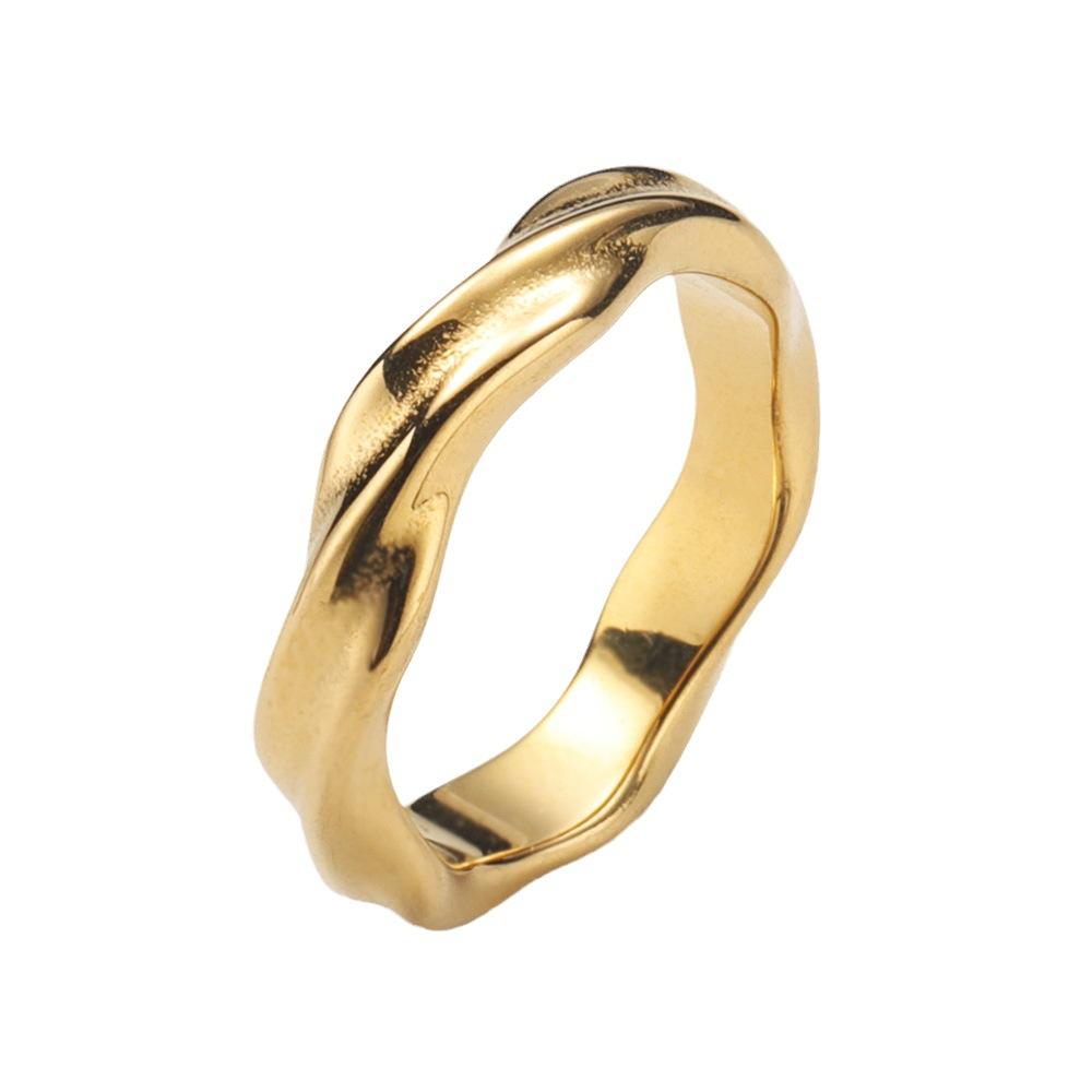 Punk Fashion Stainless Steel Twist Simple Ring for Women Vintage Simple Couples Finger Ring Men Biker Jewelry