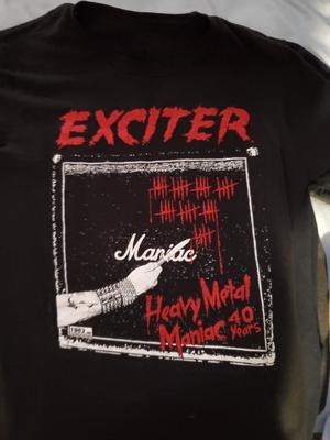 Exciter- Heavy Metal Maniac 40 Years Cotton Black Full Size S-5XL T-Shirt DA254 Unisex T-Shirt