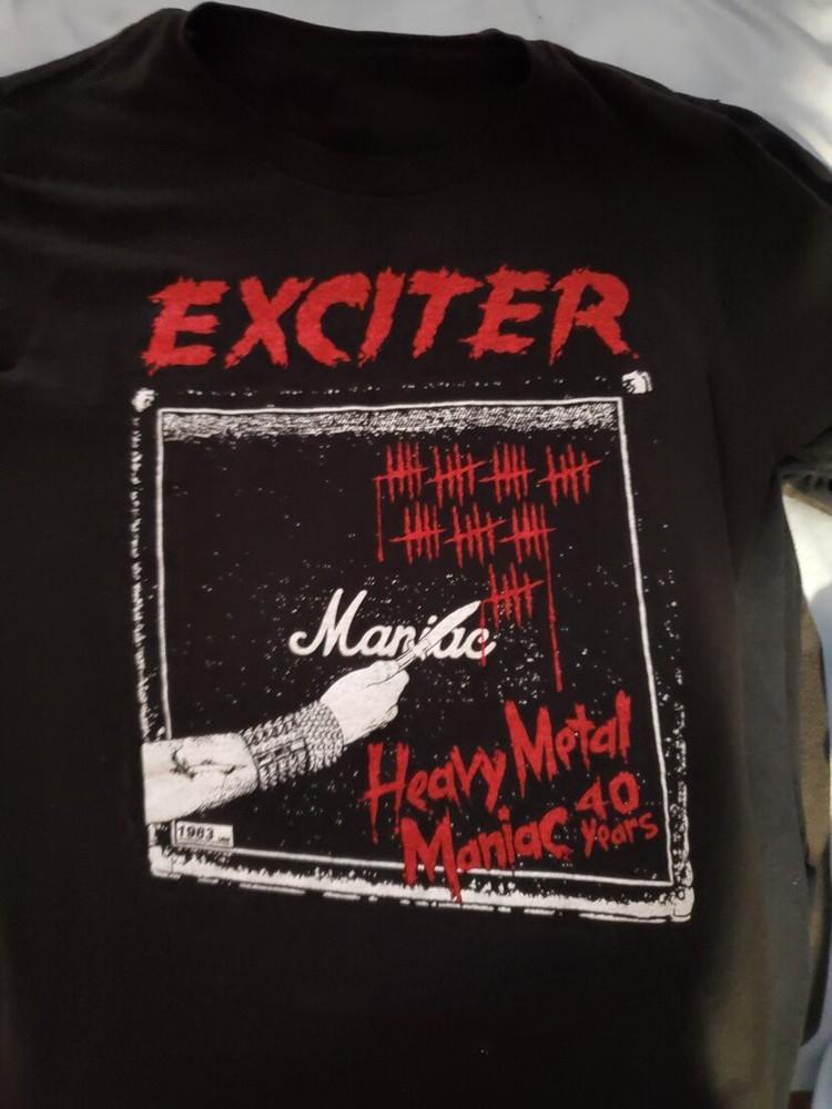 

Exciter- Heavy Metal Maniac 40 Years Cotton Black Full Size S-5XL T-Shirt DA254 Unisex T-Shirt M