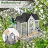 Squirrels Proof Outdoor Bird Feeder Metal Construction Feeding Ports Weatherproof Roof Design For Finches