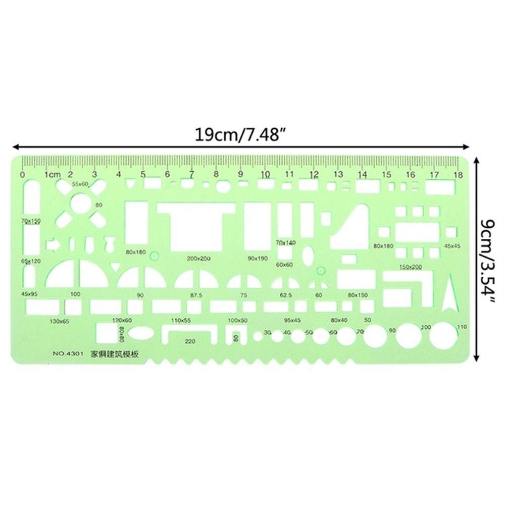 Circles Green Measuring Tool Multi Shaped Curve Ruler Template Ruler Geometric Ruler Drawing Ruler