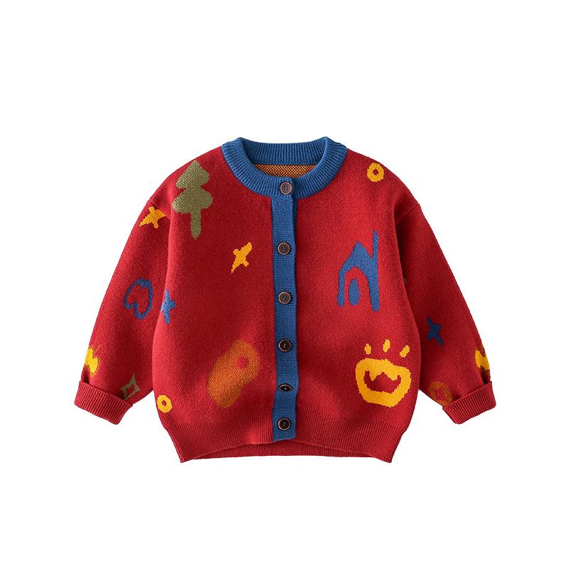 

Новогодний кардиган для мальчиков: Хлопковая куртка-свитер на осень и зиму 100