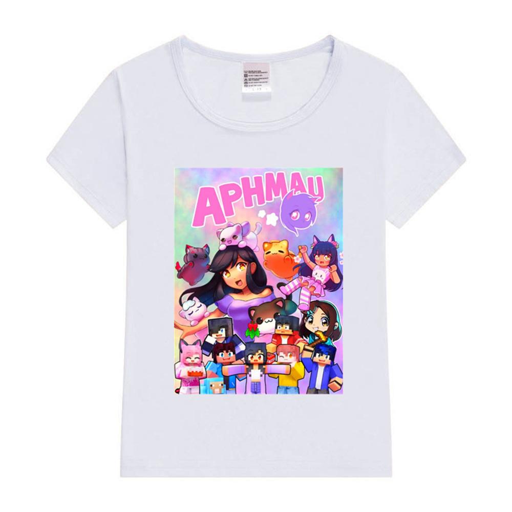 Aphmau Art Essential T-Shirt Cute Princess Girl T Shirt Print Children's Clothing Cartoon Anime Boys Girls Shirt Print Tops Tee