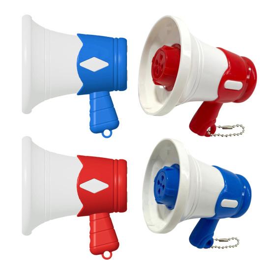Mini Megaphone Toy with Bead Chain Loud Bullhorn Keychain Pendant Toddlers Boys Girls Recording Loudspeaker Educational Musical Instruments Toy