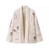 Jnleaog Autumn New Women's Clothing Fashion Style French Fashion All-Match Casual Style Embroider Kimono Cotton-Padded Coat
