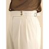 Pantaloni da abito casual da uomo a vita alta, dritti e larghi, con fibbia Naples Paris