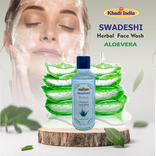 Khadi Natural 100% Herbal Aloe Vera Face Wash - Gentle Cleanser for Glowing Skin, Sulfate & Paraben Free, Suitable for All Skin Types 630ML