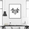 Rorschach-Test-Aquarell-Wand-Kunst-Leinwandgemälde, Psychologe-Geschenk, psychologischer Test, Poster und Drucke, Bilder, Klinik-Dekoration
