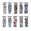 10pcs Fake Tattoo Stickers Temporary Waterproof Skull Pattern Full Arm Tattoos for Halloween