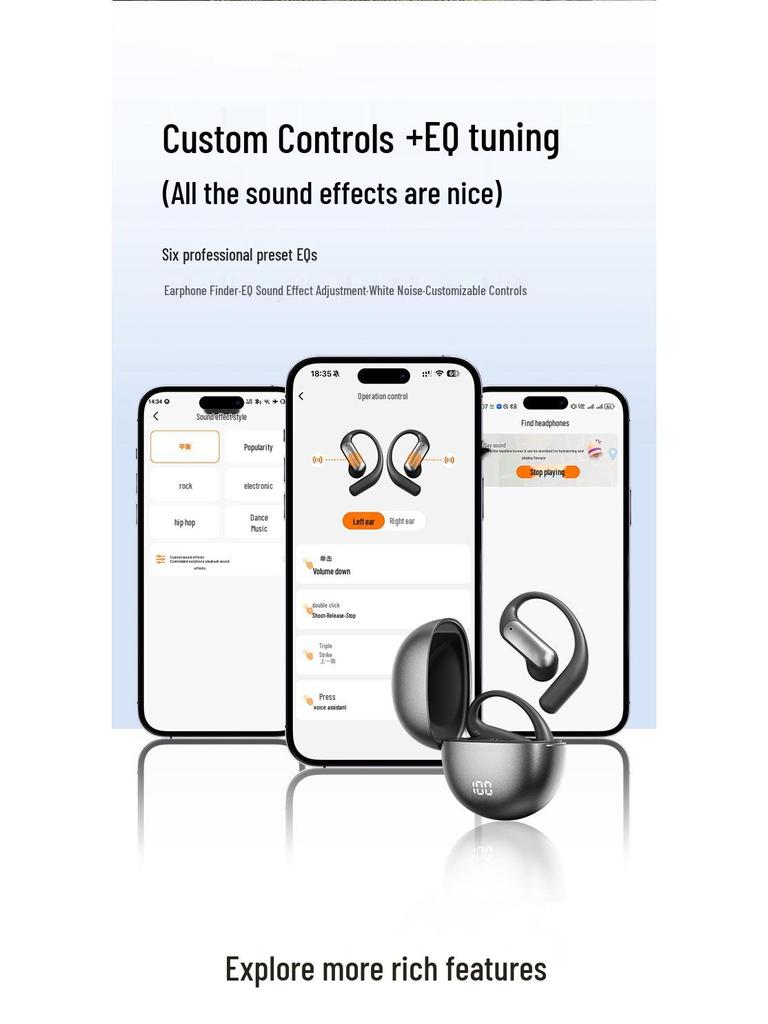 Casque Bluetooth M118: Longue durée de vie de la batterie, Réduction du bruit, Traduction IA transfrontalière, Moulage personnalisé, Options supra-auriculaires/intra-auriculaires.