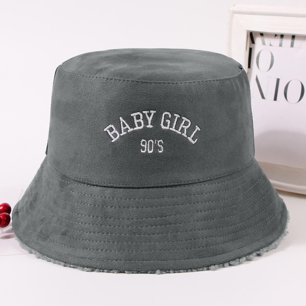 

Стиль Универсальная шляпа Изысканная вышивка букв Женские шляпы-кепки Рыбацкие серый