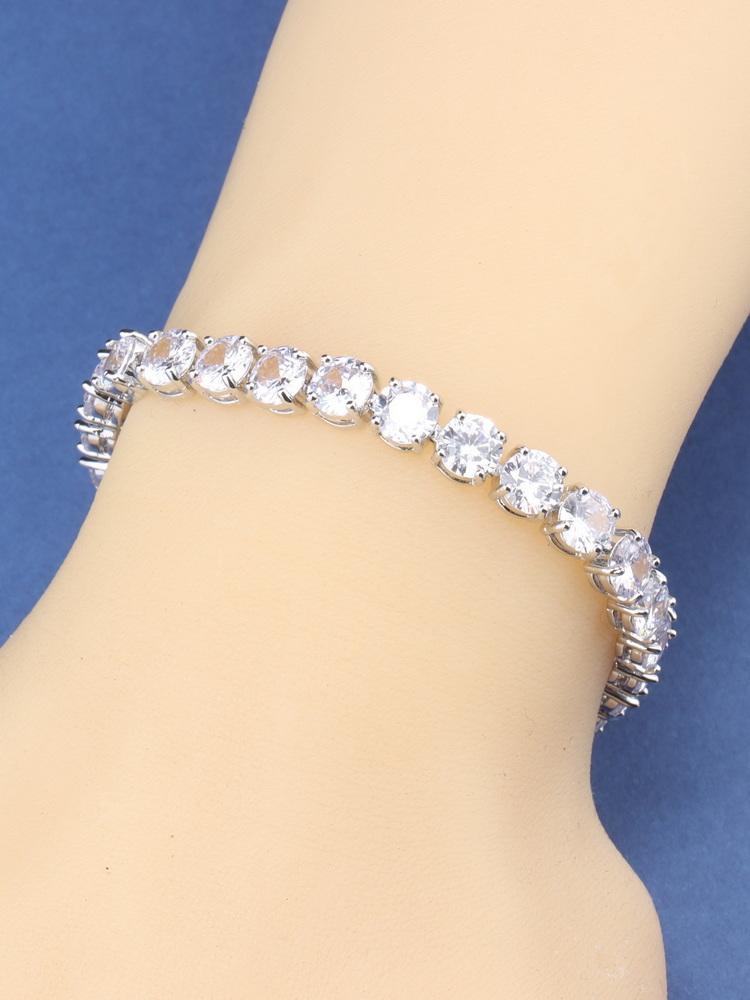 10-Colors Round Zircon Colorful Jewelry Accessories   Charms Chain Link Bracelet For Girls/Women Gift