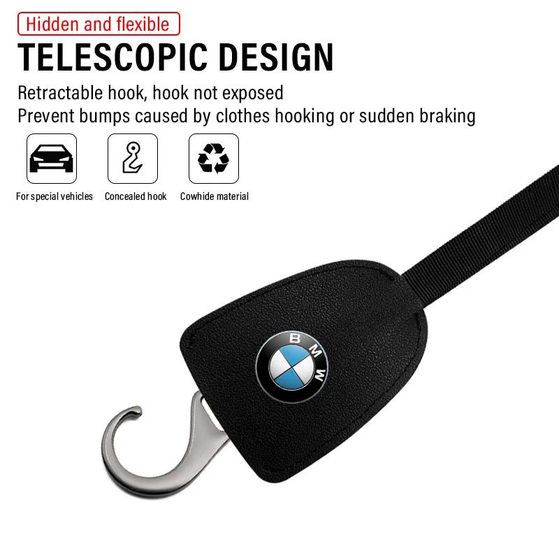 1/2pcs Leather Car Seat Back Hooks Portable Hanging Bag Rack For BMW E30 E34 E36 E39 E46 F10 F13 M Performance X1 F48 X3 X4 X5