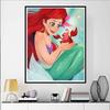 Disney Diamond Painting Ariel and Sebastian's Healing Illustrations 5D Diamond Painting Art Embroidery Cross Stitch Room Decoration