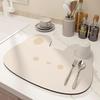 Simple Little Bear Quick-Dry Diatom Mud Kitchen Draining Mat - Absorbent, Easy-Care Placemat for Dishes & Bowls