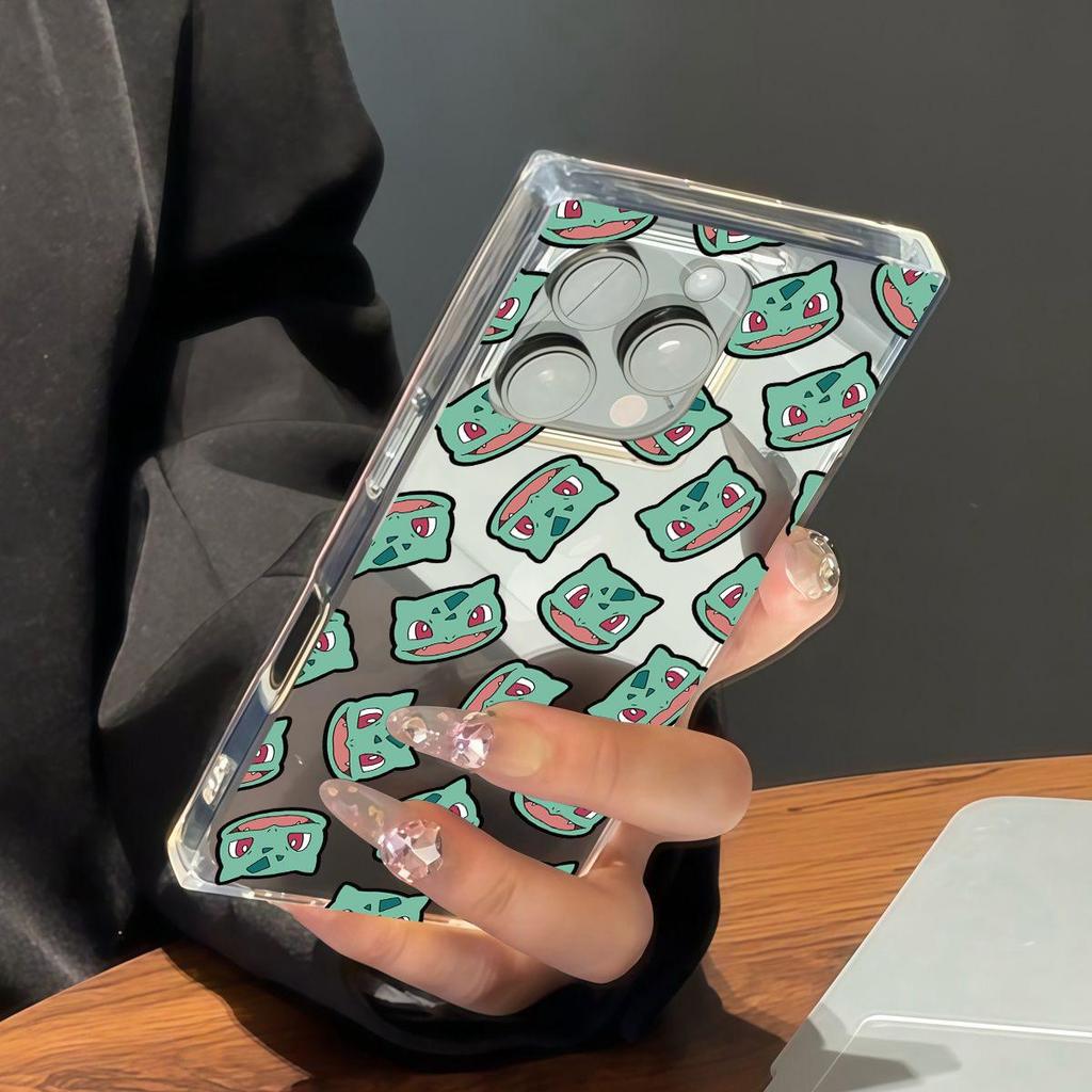 Clear Square Back Tube Case Protection For iPhone 11 15 Plus 13 16 ProMax 14 Pro Max 12 Anti-Oxygen,Miumiu Seed Pattern Casing