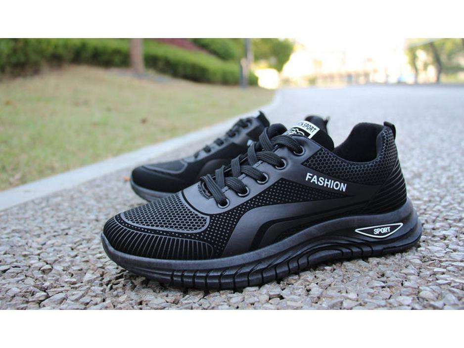 Men's Waterproof Black Leather Sneakers - Thick-Soled, Non-Slip, Soft Sole, Wear-Resistant, Versatile Casual Running Shoes