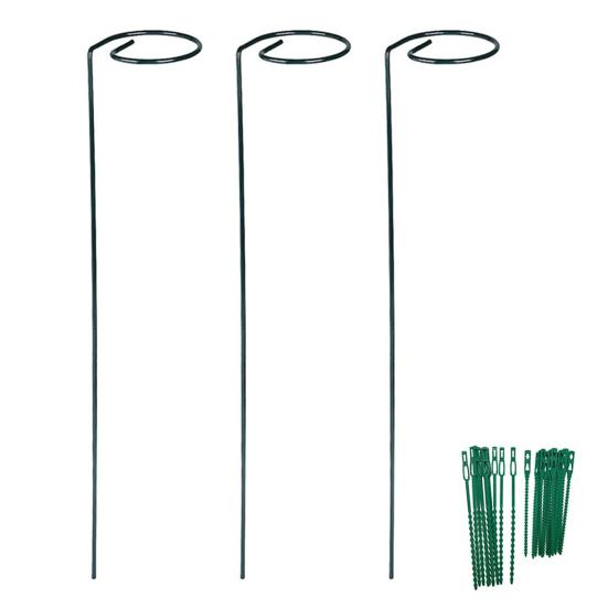 3 Pcs Plant Support Stakes Twist Tomato Stakes Spiral Plants Stakes Iron Garden Stakes Supports with Twist Ties for Climbing Plants Vines