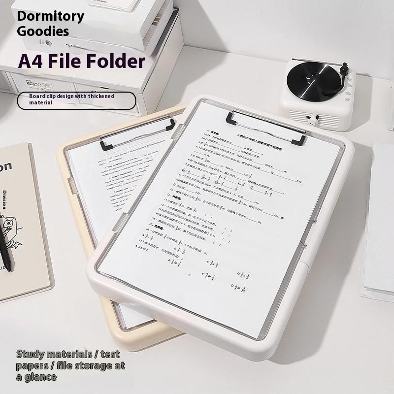 Multi Functional A4 Folder Large Capacity Korean Integrated Document Board File Organizer Simple Clamp Storage Box