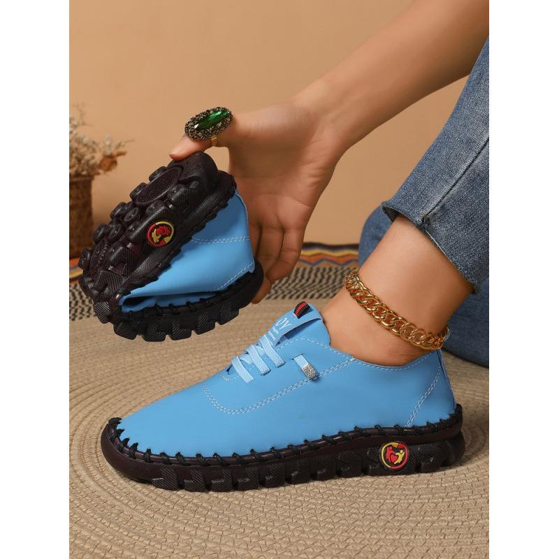 Spot handmade side seam thread large size beef tendon shoes shallow mouth outer wear single shoes 2025 new Roman style soft sole women's shoes