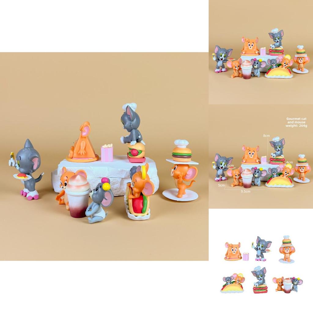 Tom And Jerry Cartoon Pvc Model With Hamburger Friesfor Design For Figure Collectors